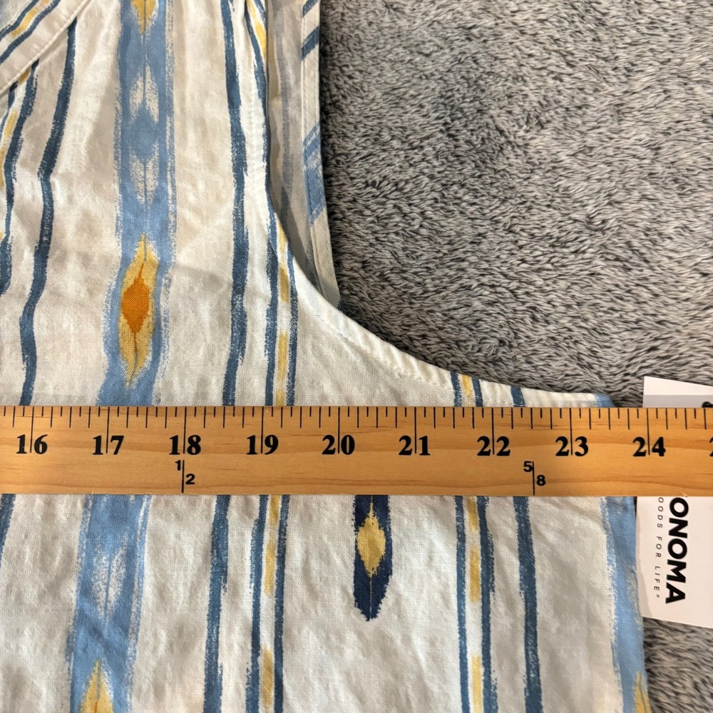 Western Women Tank Top XXL Ikat Striped Cotton Blend Coastal Tribal Summer 20597 - Picture 3 of 11